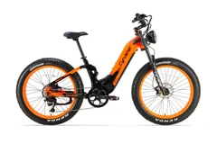 Orange e-bike on forest trail Teutoburger Wald